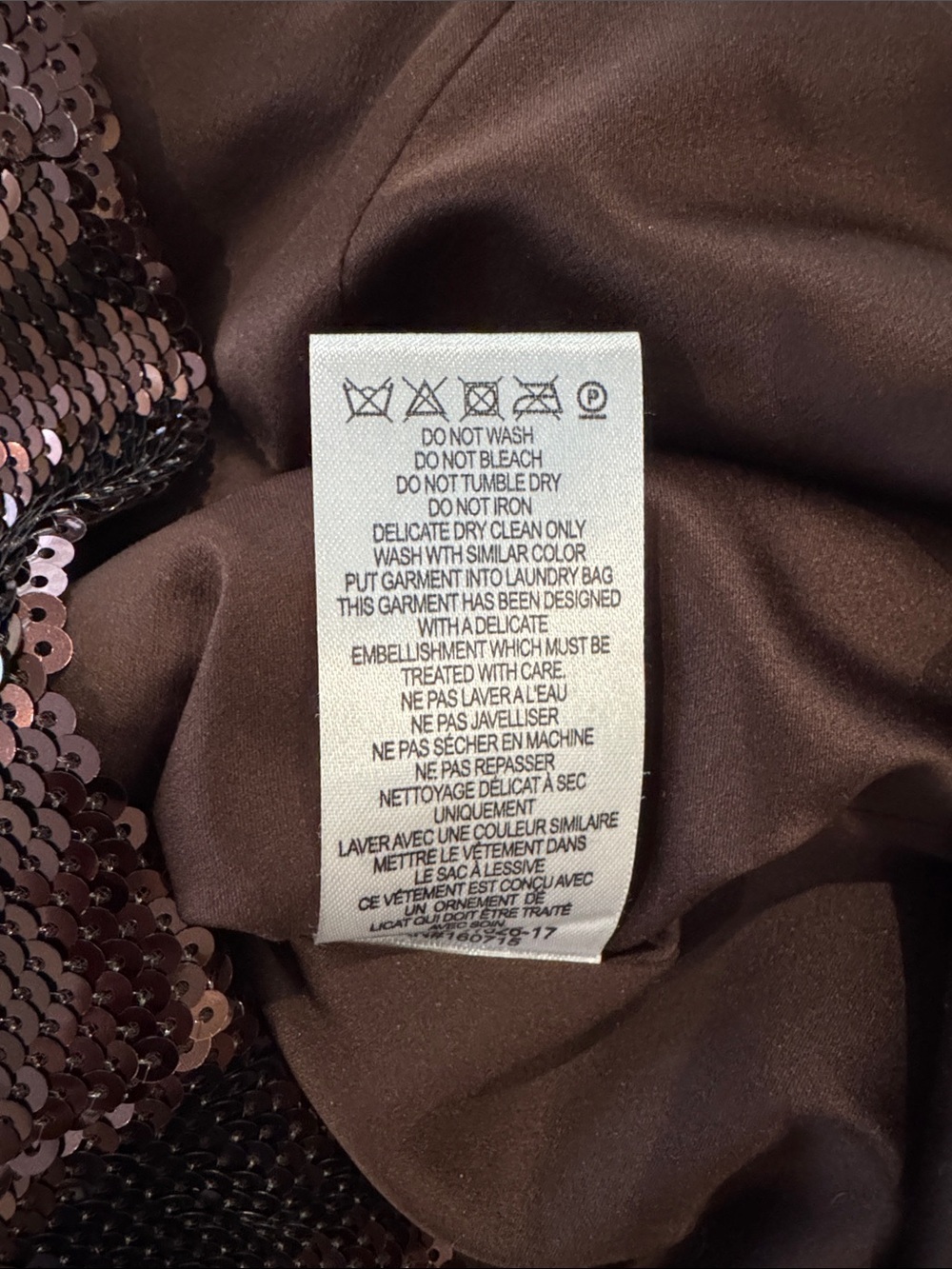 Retrofete Brown Sequin Crisscross Maxi Dress - Picture 12 of 12